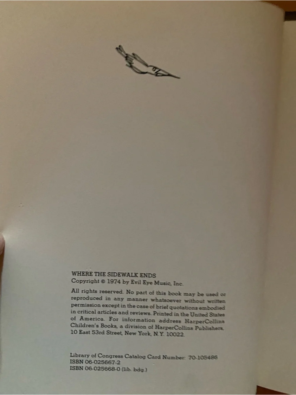 Vintage 70s 1970s Shel Silverstein children’s poem book Where the Sidewalk Ends